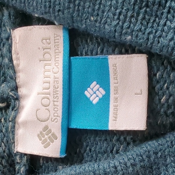 Lg Columbia Knit Sweater in  EUC Teal - Picture 6 of 9